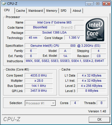 Intel Core<sup>TM</sup> i7-965 Extreme Edition