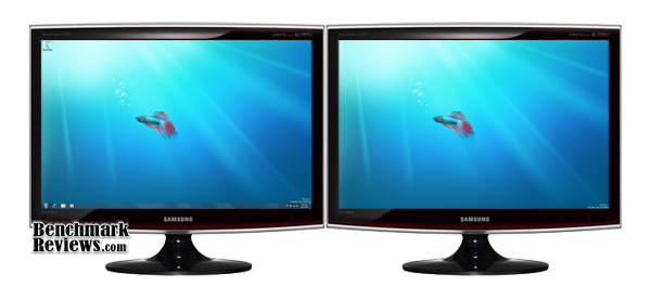 Dual Monitor Samsung T220HD LCD Monitor Windows7