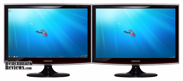 Dual Monitor Samsung T240HD LCD Monitor Windows7