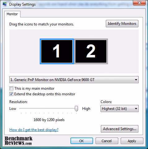 VISTA Dual Monitor Display Setting Start