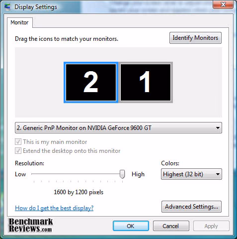 VISTA Dual Monitor Displays Settings End