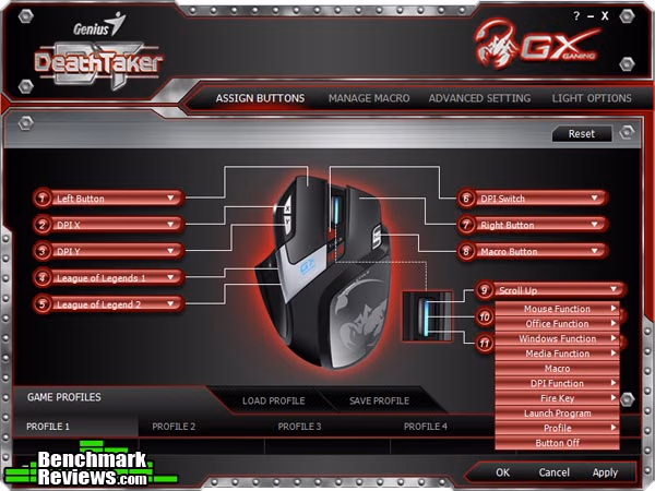 Genius DeathTaker Drivers Assign Buttons