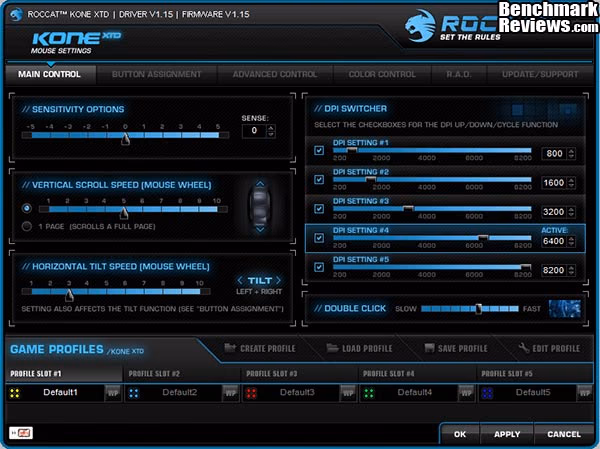ROCCAT Kone XTD User Interface