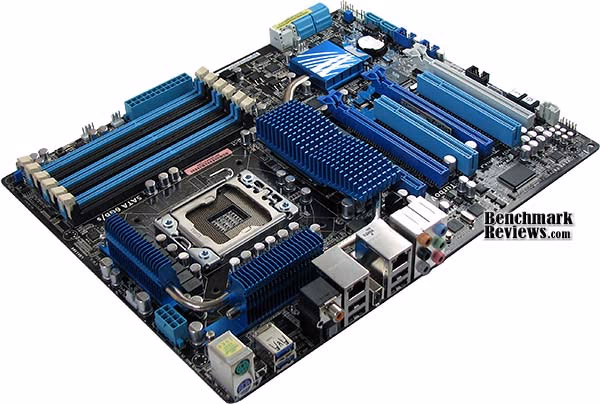 ASUS P6X58D Premium Motherboard IO, corner view