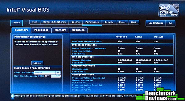 Intel dz77GA 70K Bios Performance Summary