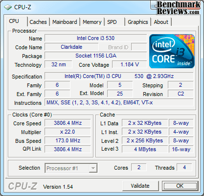 Gigabyte H55N USB3 CPUZ OC