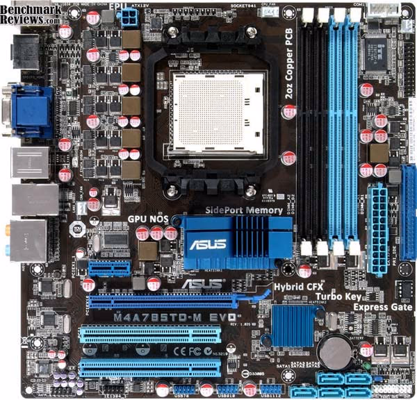 ASUS M4A785TDM, top view