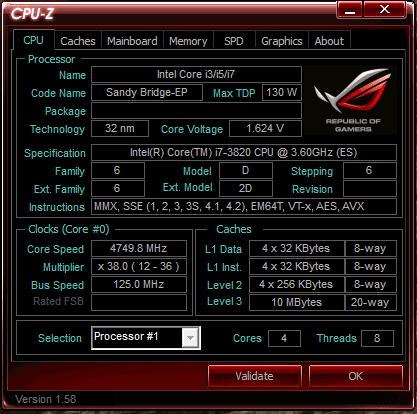i7 3820 CPU Z OC