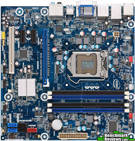 Intel DH67BL, top view