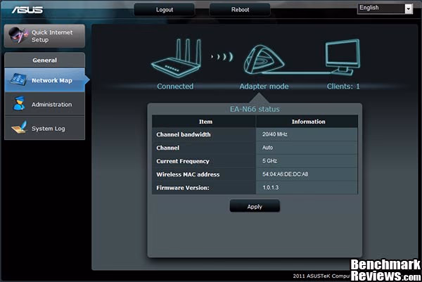 ASUS EA N66 Wireless N450 Ethernet Adapter Settings