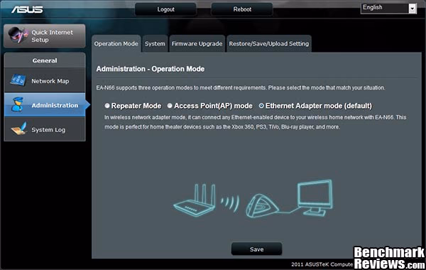 ASUS EA N66 Wireless N450 Ethernet Adapter Settings