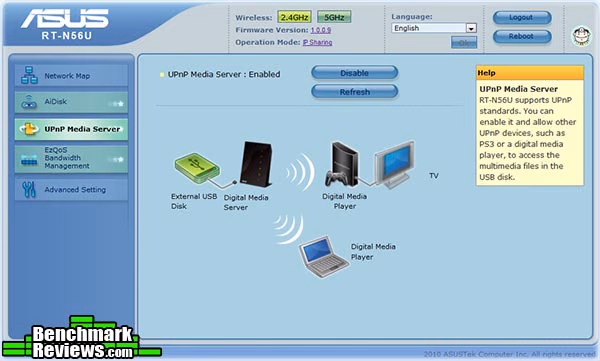 ASUS RT N56U Dual Band Wireless N Gigabit Router Menu