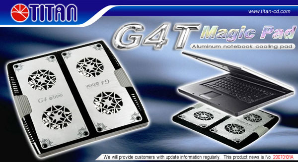 Titan G4TZ Magic Pad Notebook Cooler