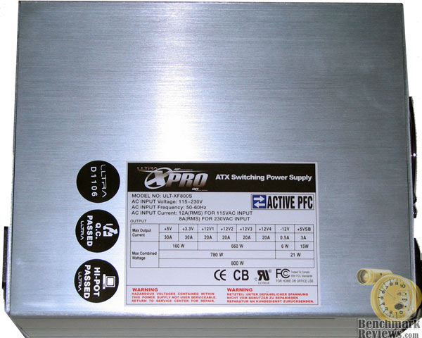 Ultra X-Pro 800W Aluminum PSU ULT33185 