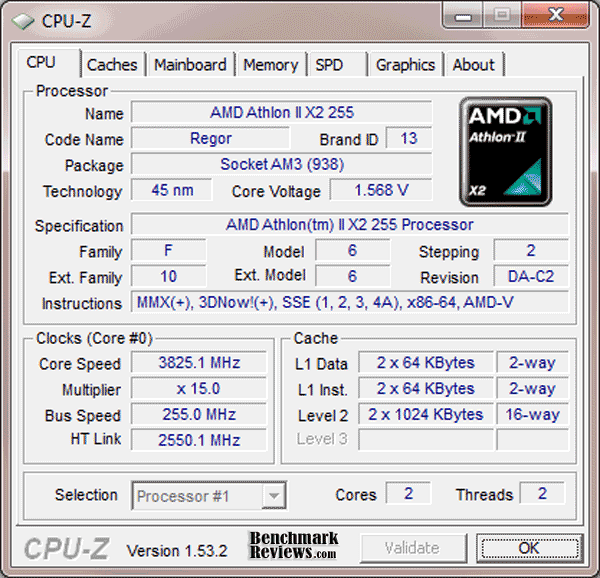 AMD Athlon II X2 255 CPUZ OC