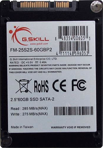 GSkill Phoenix Pro SSD, back view