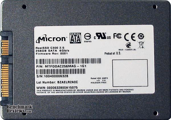 Crucial RealSSD C300 SSD, bottom view
