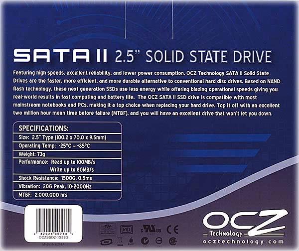 oczssd2 Retail Package, back view