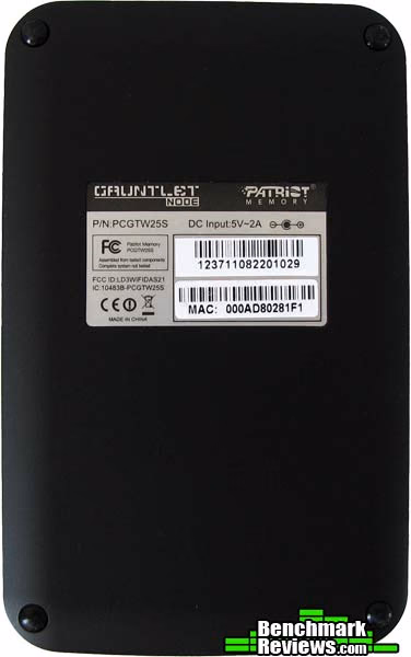 Patriot Gauntlet 320 Wireless HDD, bottom view