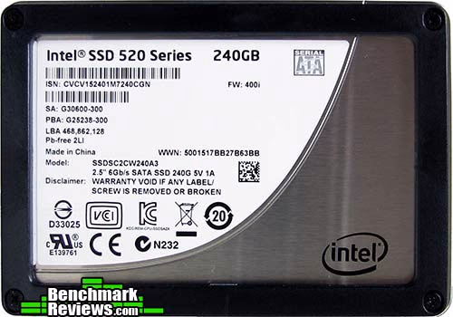 Intel SSD 520 Series, top view