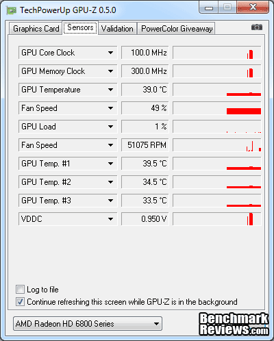 GV R685OC1GD GPU Z Sensors Tab