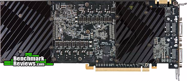 NVIDIA GeForce GTX 590 Exposed PCB, back view