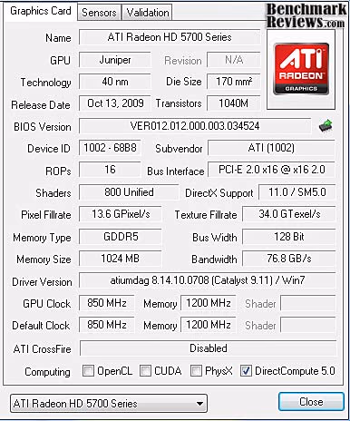 Radeon HD5770 CrossFireX Scaling GPU Z