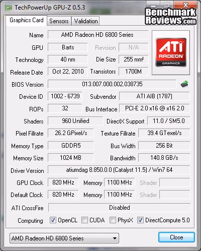 HIS HD6850 IceQ X Turbo GPU Z