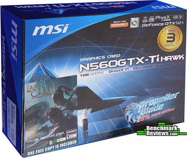MSI N560GTX Ti Hawk Angle, box
