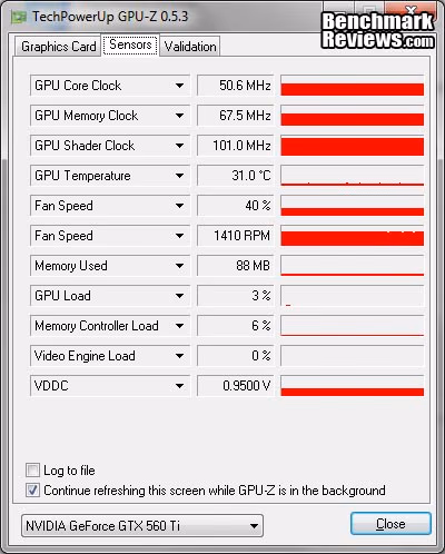 MSI N560GTX Ti Hawk GPU Z Sensors